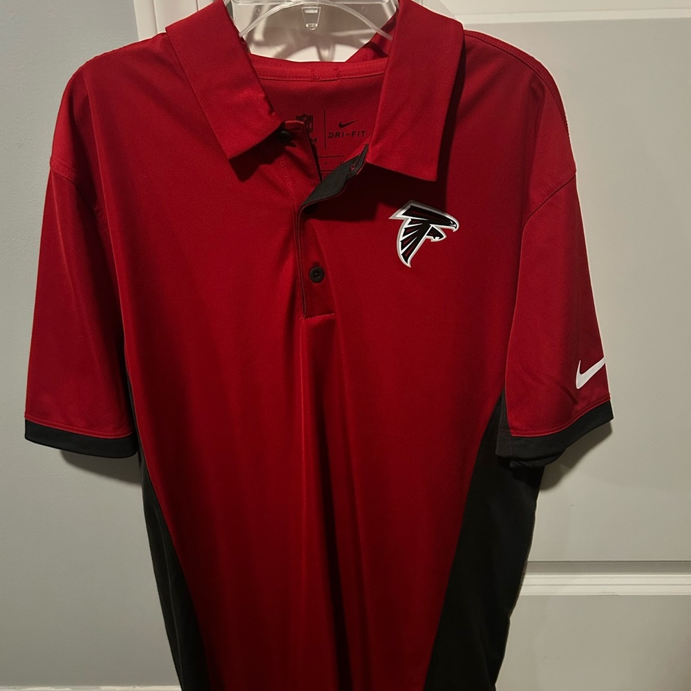 Nike Red and Black Polo Shirt with Falcons Logo